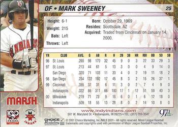 2001 Choice Indianapolis Indians #25 Mark Sweeney Back
