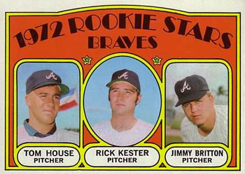 1972 Topps #351 Braves 1972 Rookie Stars (Tom House / Rick Kester / Jimmy Britton) Front