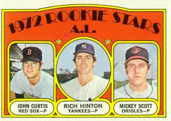 1972 Topps #724 A.L. 1972 Rookie Stars (John Curtis / Rich Hinton / Mickey Scott) Front