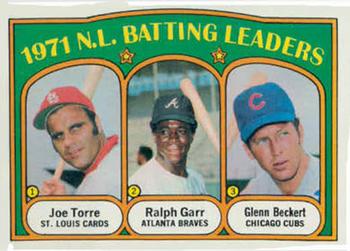 1972 Topps #85 1971 N.L. Batting Leaders (Joe Torre / Ralph Garr / Glenn Beckert) Front