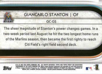 2012 Finest - Game Changers #GC-GS Giancarlo Stanton Back