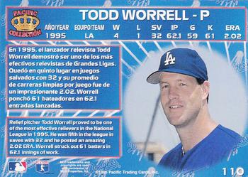 1996 Pacific Crown Collection #110 Todd Worrell Back