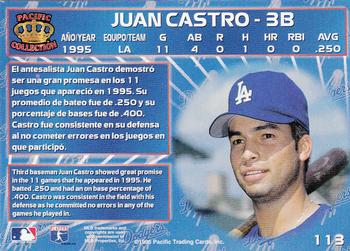 1996 Pacific Crown Collection #113 Juan Castro Back