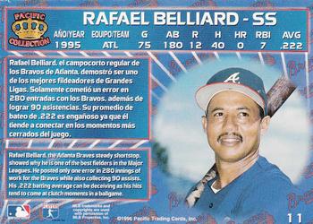 1996 Pacific Crown Collection #11 Rafael Belliard Back