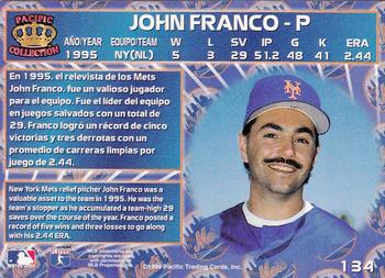1996 Pacific Crown Collection #134 John Franco Back