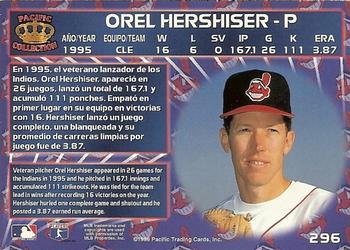 1996 Pacific Crown Collection #296 Orel Hershiser Back