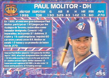 1996 Pacific Crown Collection #435 Paul Molitor Back