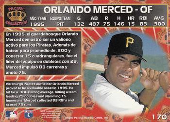 1996 Pacific Crown Collection #170 Orlando Merced Back