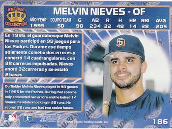 1996 Pacific Crown Collection #186 Melvin Nieves Back