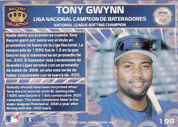1996 Pacific Crown Collection #198 Tony Gwynn Back