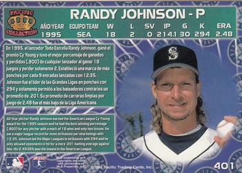 1996 Pacific Crown Collection #401 Randy Johnson Back