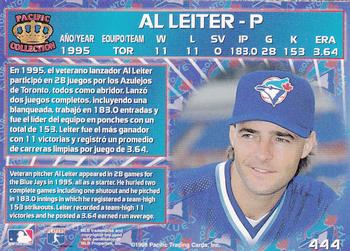 1996 Pacific Crown Collection #444 Al Leiter Back