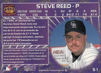 1996 Pacific Crown Collection #51 Steve Reed Back