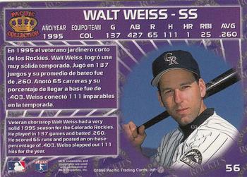 1996 Pacific Crown Collection #56 Walt Weiss Back