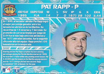 1996 Pacific Crown Collection #72 Pat Rapp Back