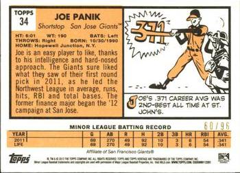 2012 Topps Heritage Minor League - Black #34 Joe Panik Back
