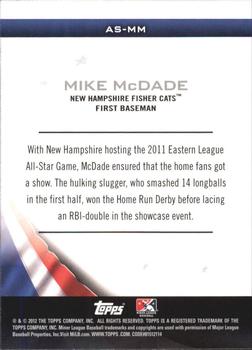 2012 Topps Pro Debut - Minor League All-Stars #AS-MM Mike McDade Back