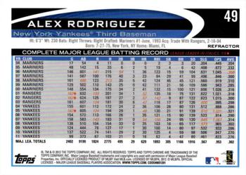 2012 Topps Chrome - Orange Refractors #49 Alex Rodriguez Back