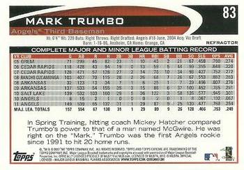 2012 Topps Chrome - Orange Refractors #83 Mark Trumbo Back