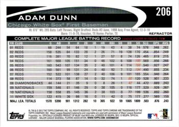 2012 Topps Chrome - Orange Refractors #206 Adam Dunn Back