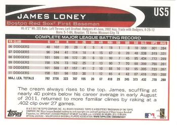 2012 Topps Update #US5 James Loney Back
