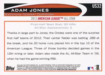 2012 Topps Update #US32 Adam Jones Back