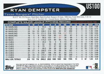 2012 Topps Update #US100 Ryan Dempster Back