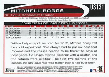 2012 Topps Update #US131 Mitchell Boggs Back