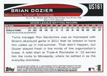 2012 Topps Update #US161 Brian Dozier Back