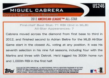 2012 Topps Update #US246 Miguel Cabrera Back