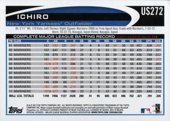 2012 Topps Update #US272 Ichiro Back