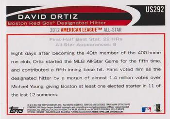 2012 Topps Update #US292 David Ortiz Back