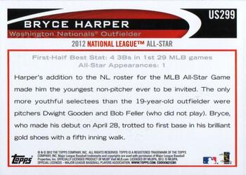 2012 Topps Update #US299 Bryce Harper Back