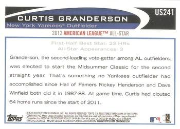 2012 Topps Update #US241 Curtis Granderson Back