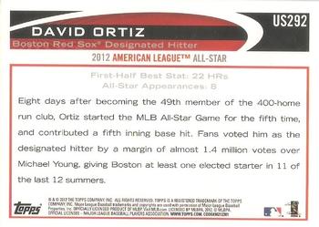 2012 Topps Update #US292 David Ortiz Back