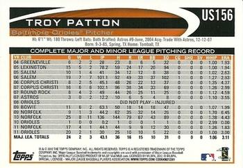 2012 Topps Update #US156 Troy Patton Back