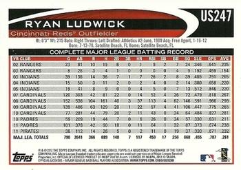 2012 Topps Update #US247 Ryan Ludwick Back