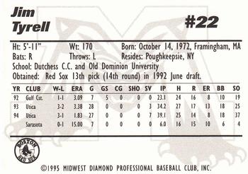 1995 Michigan Battle Cats #29 Jim Tyrell Back