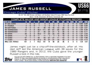 2012 Topps Update - Black #US66 James Russell Back