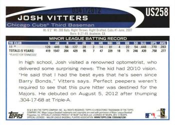 2012 Topps Update - Gold #US258 Josh Vitters Back