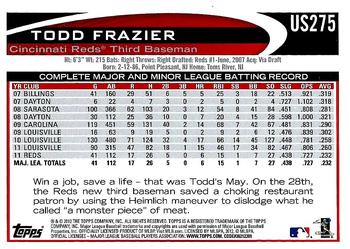 2012 Topps Update - Walmart Blue Border #US275 Todd Frazier Back