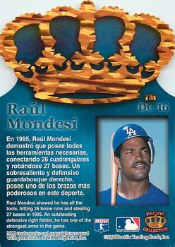 1996 Pacific Crown Collection - Gold Crown Die Cut #DC-16 Raul Mondesi Back