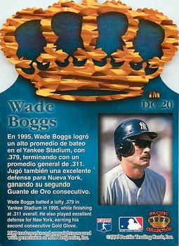 1996 Pacific Crown Collection - Gold Crown Die Cut #DC-20 Wade Boggs Back