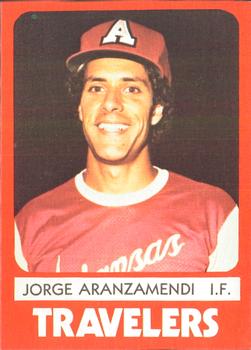 1980 TCMA Arkansas Travelers #3 Jorge Aranzamendi Front