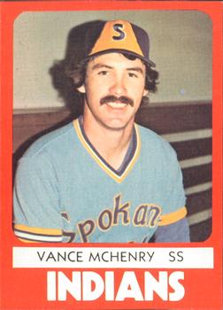1980 TCMA Spokane Indians #9 Vance McHenry Front