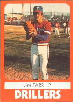 1980 TCMA Tulsa Drillers #7 Jim Farr Front