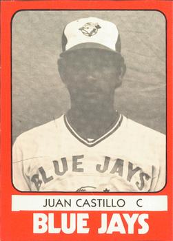 1980 TCMA Utica Blue Jays #13 Juan Castillo Front