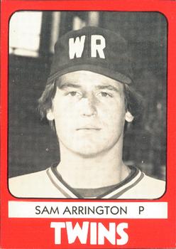 1980 TCMA Wisconsin Rapids Twins #1 Sam Arrington Front