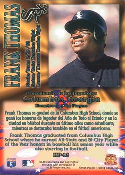 1996 Pacific Crown Collection - Hometown of the Players #HP-13 Frank Thomas Back