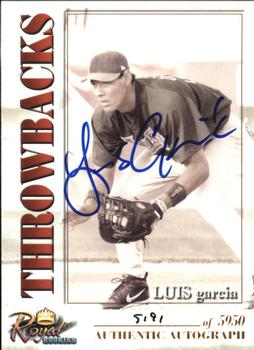 2001 Royal Rookies Throwbacks - Autographs #23 Luis Garcia Front